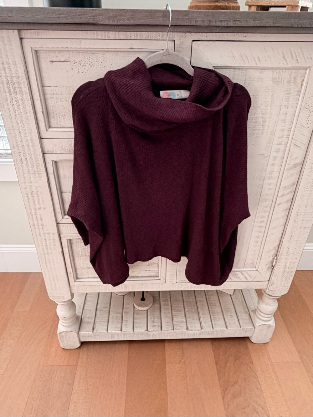 Free People Cozy Ribbed Cowl Neck Top - Burgundy